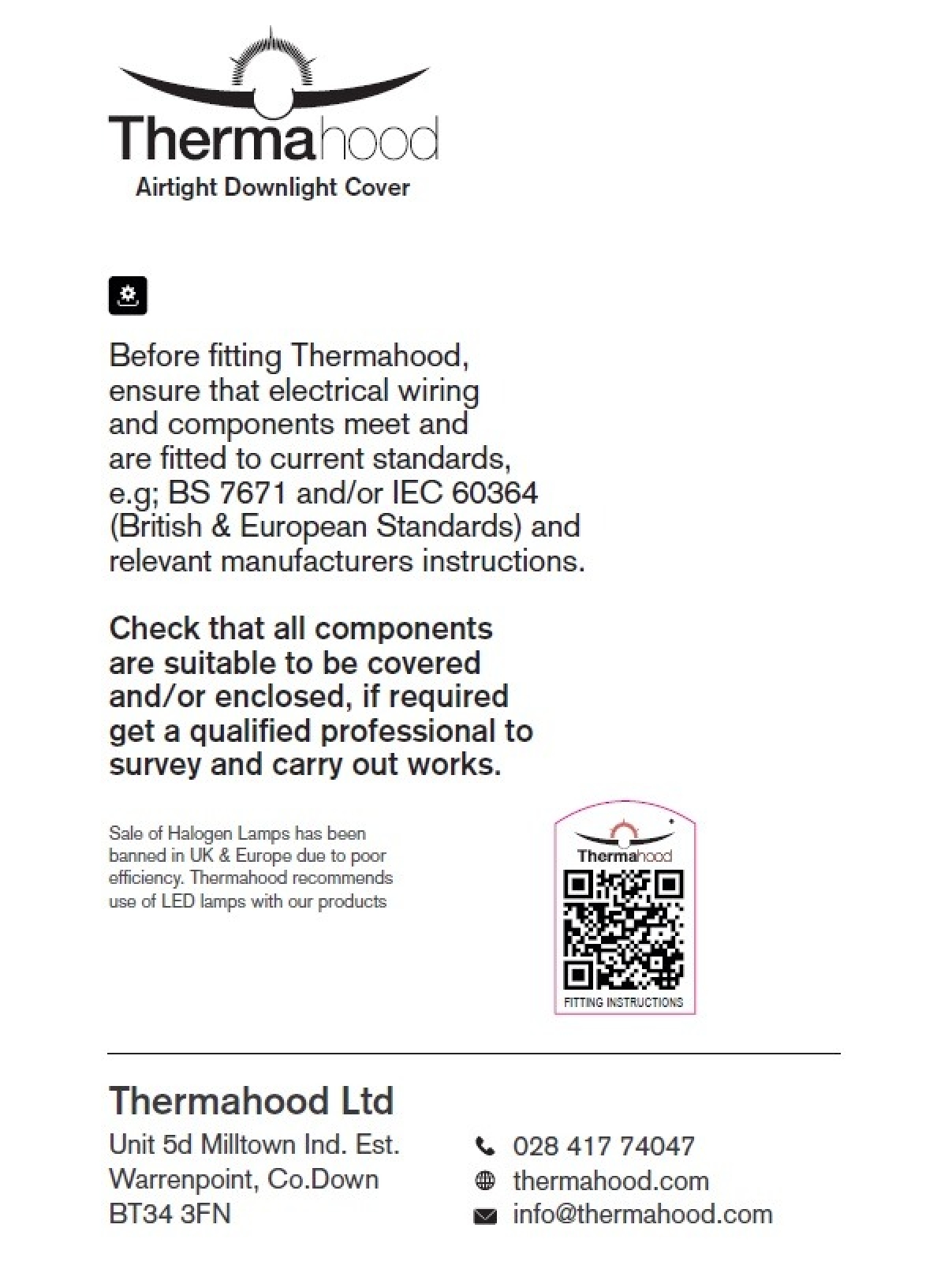 Thermahood fitting instructions