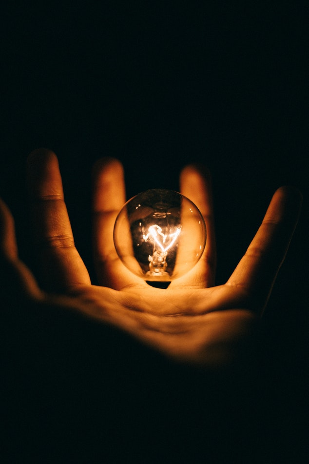 bulb in hand